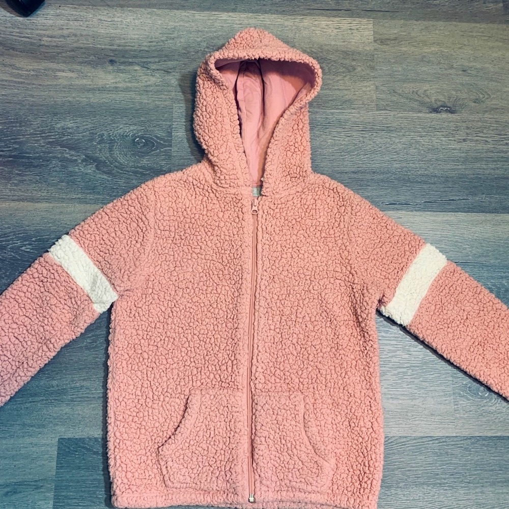 Children’s Place Girls Hooded Sherpa Jacket - L (10/12)